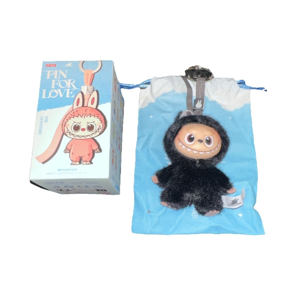17/Pop Mart The Monsters Black Plush Pendant Boxed Stuffed Animal Animation